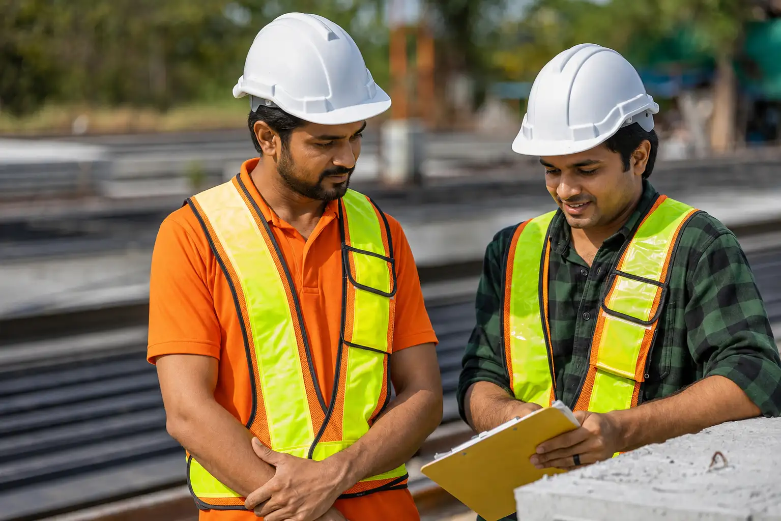 Construction workforce on site